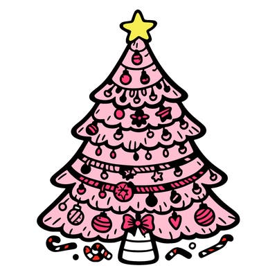 christmas tree with lots of details