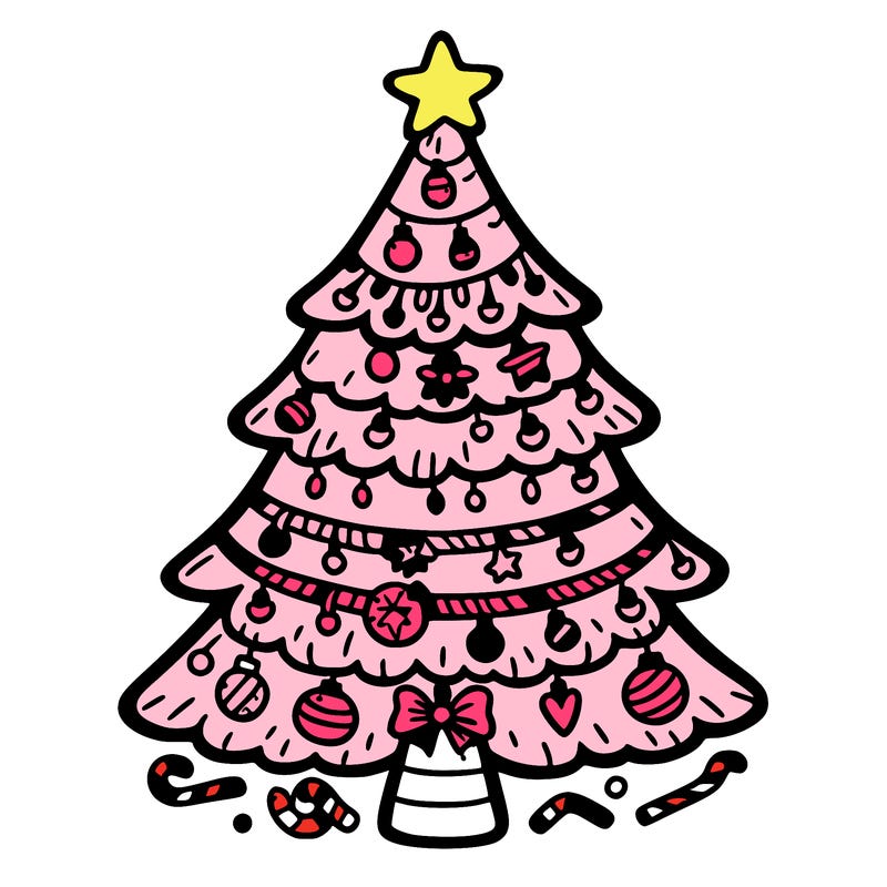 christmas tree with lots of details