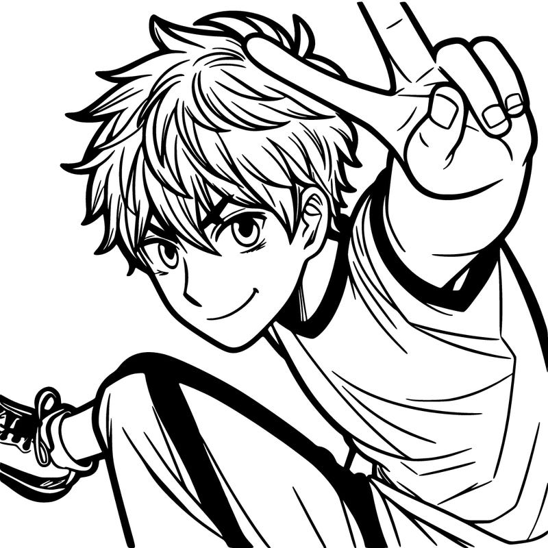 manga boy doing a pose