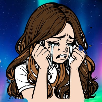 realistic girl crying