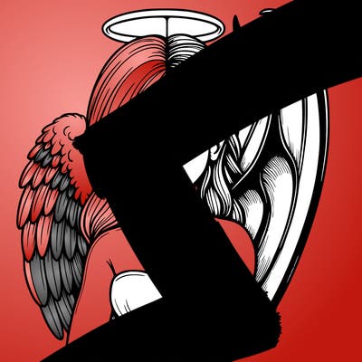 realistic angel half demon