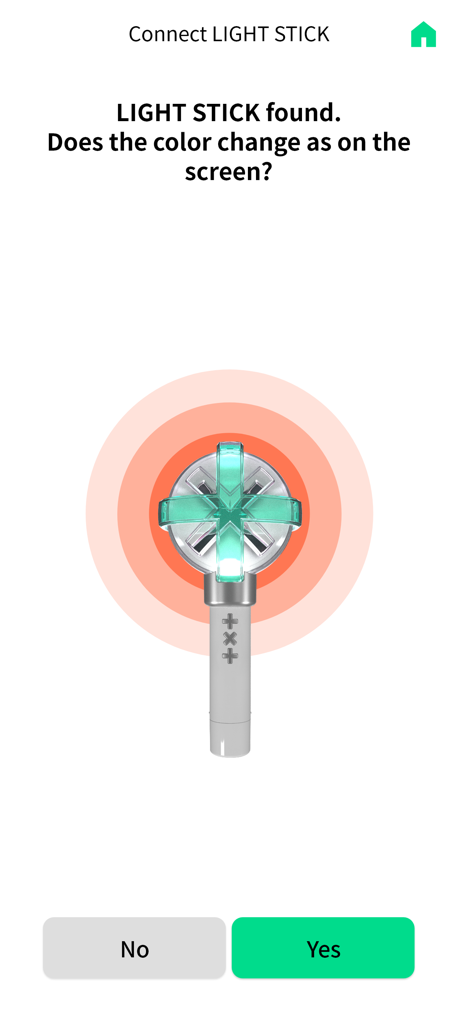 TXT Official Light Stick Ver.2 - TXT 공식 응원봉 Ver.2의 블루투스 연결 화면 (응원봉 색상 변경 확인 요청)