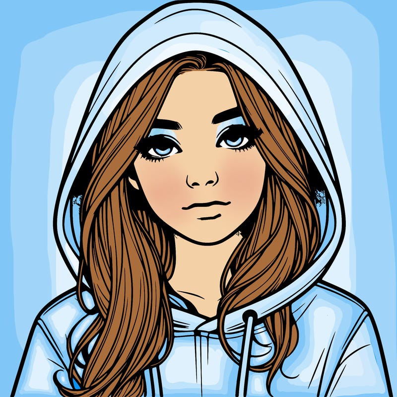 realistic girl with a hoodie