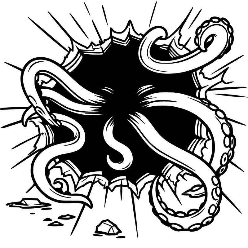 a rip in reality with tentacles coming out