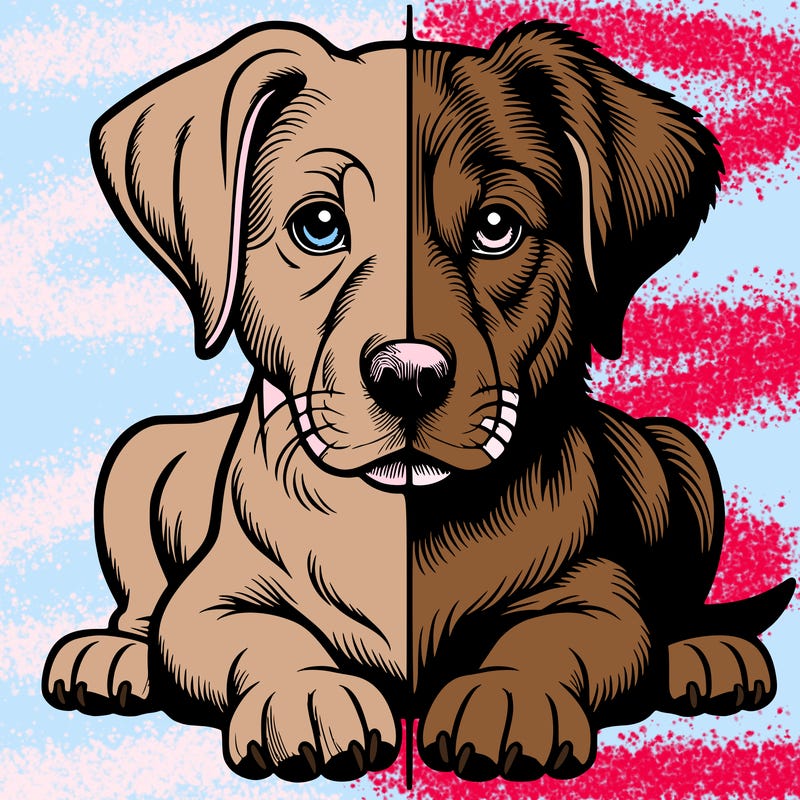 realistic dog split picture