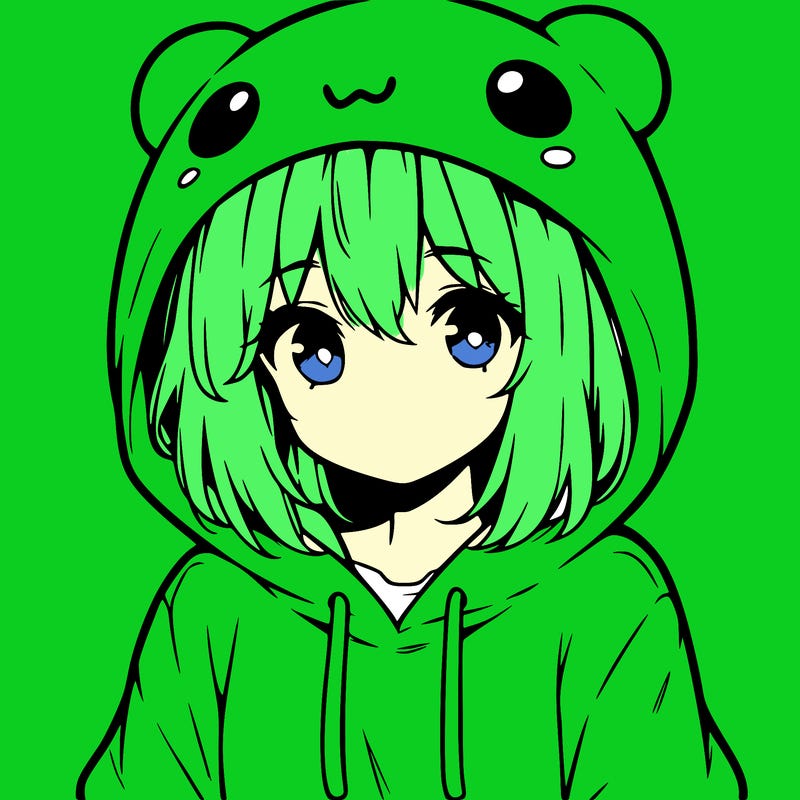 anime cute girl with hoodie