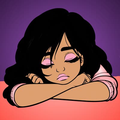 realistic tired girl