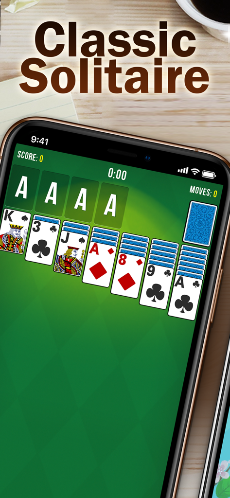 Classic Solitaire gameplay on a smartphone screen