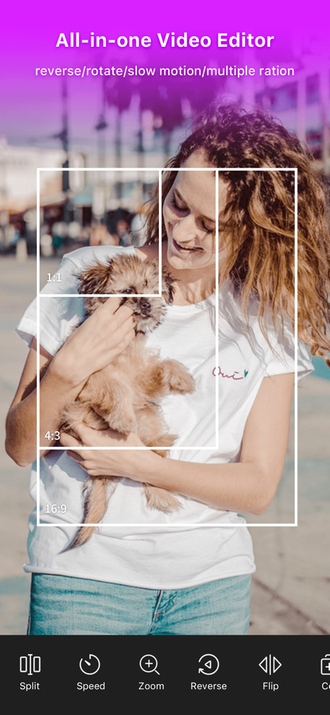 VideoShow PRO - Video Editor - VideoShow PRO app interface showing multiple aspect ratio options and video editing tools