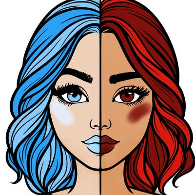 realistic girl split half