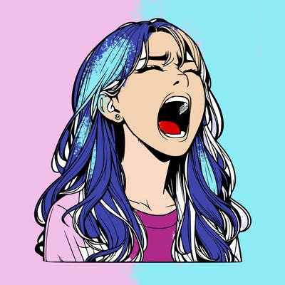 screaming realistic, girl