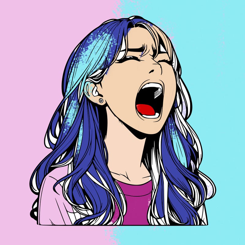 screaming realistic, girl