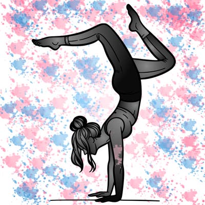 a woman doing a handstand