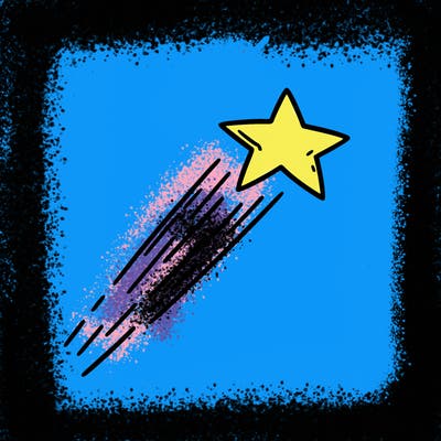 a shooting star in the sky