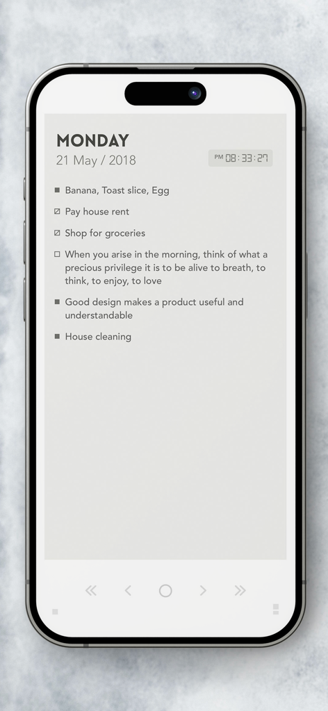Flink - Daily Planner & To-Do - Application Flink : agenda quotidien minimaliste avec une liste de tâches de style bullet journal