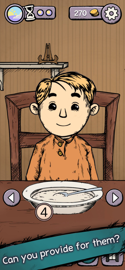My Child Lebensborn - A young boy sitting at a table with a bowl of food in the My Child Lebensborn simulation game