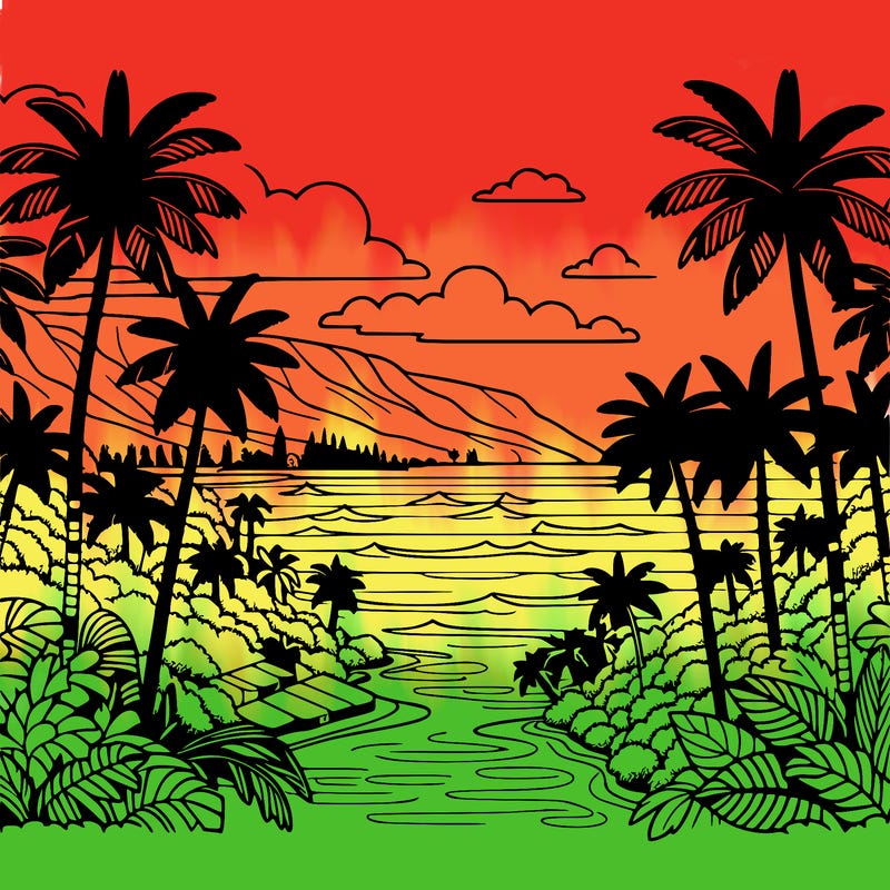 view of the ocean in hawaii lots of palm trees and beautiful view