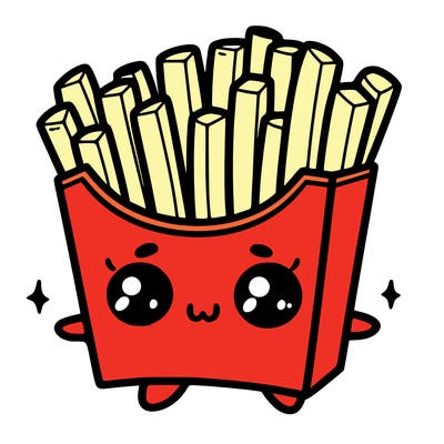 a cute. french fries