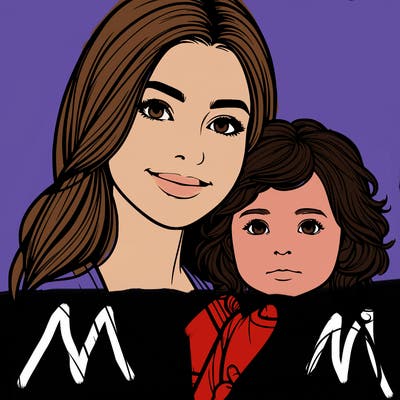 realistic mother and her toddler daughter