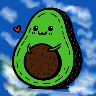 an avocado hugging an avocado