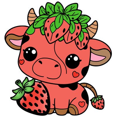 cute strawberry cow