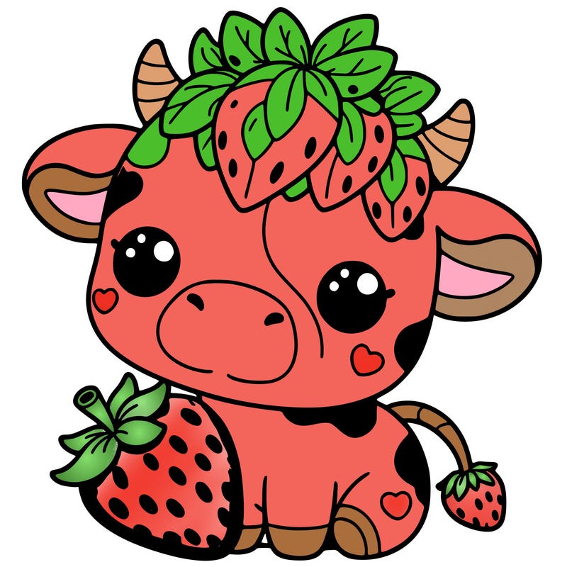 cute strawberry cow