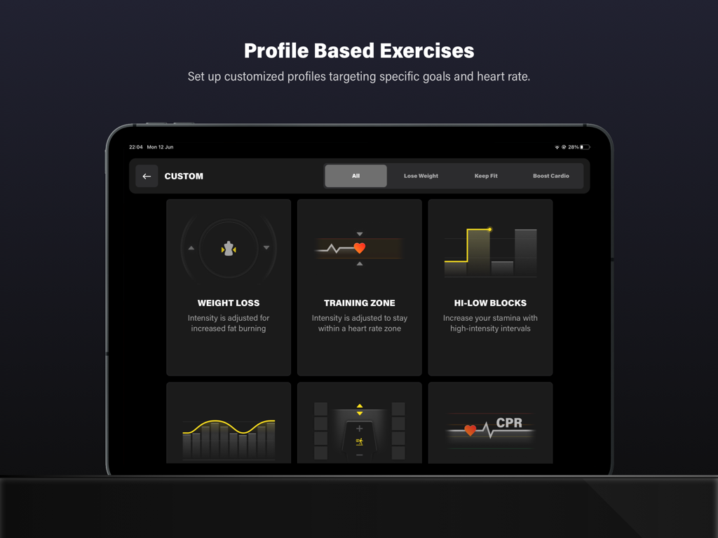 Technogym Live - Custom profile based exercises on the Technogym Live app for personalized fitness goals