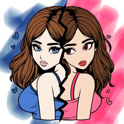 realistic girl split