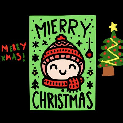 simple merry christmas poster
