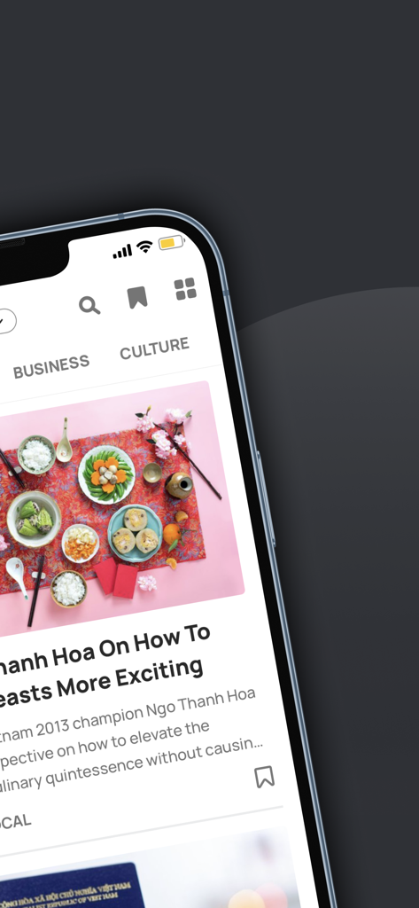 Vietcetera - The Vietcetera mobile app interface displaying a culture article about food