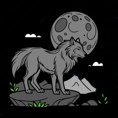 wolf moonlight