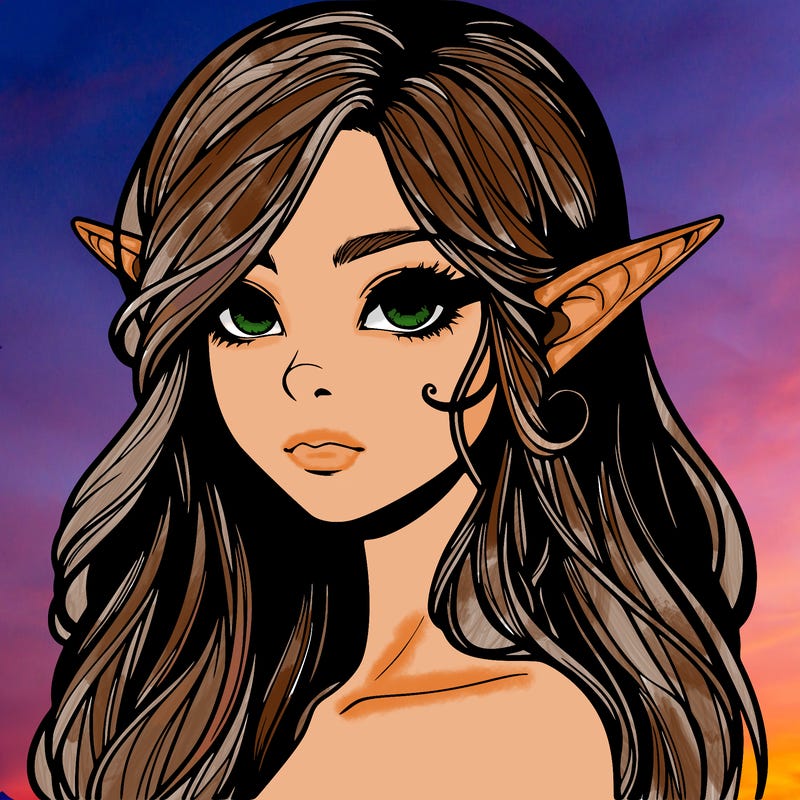 elf girl realistic dark fantasy