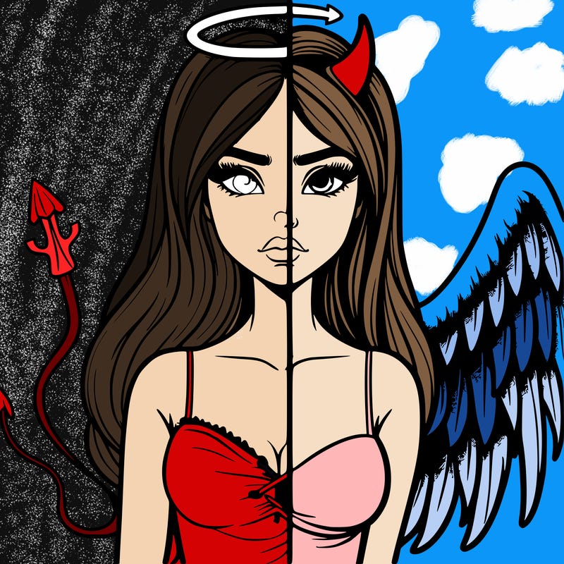 devil vs angel realistic girl
