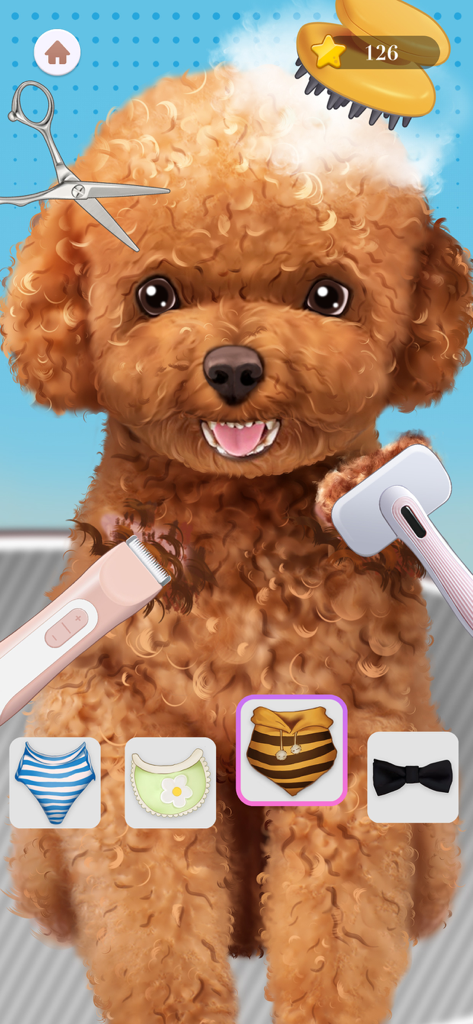 ASMR Simulator-Makeover&Relax - Ein süßer brauner Pudel wird in ASMR Simulator gepflegt und angezogen