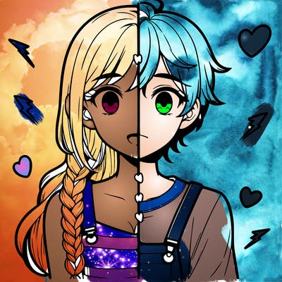 realistic girl boy split