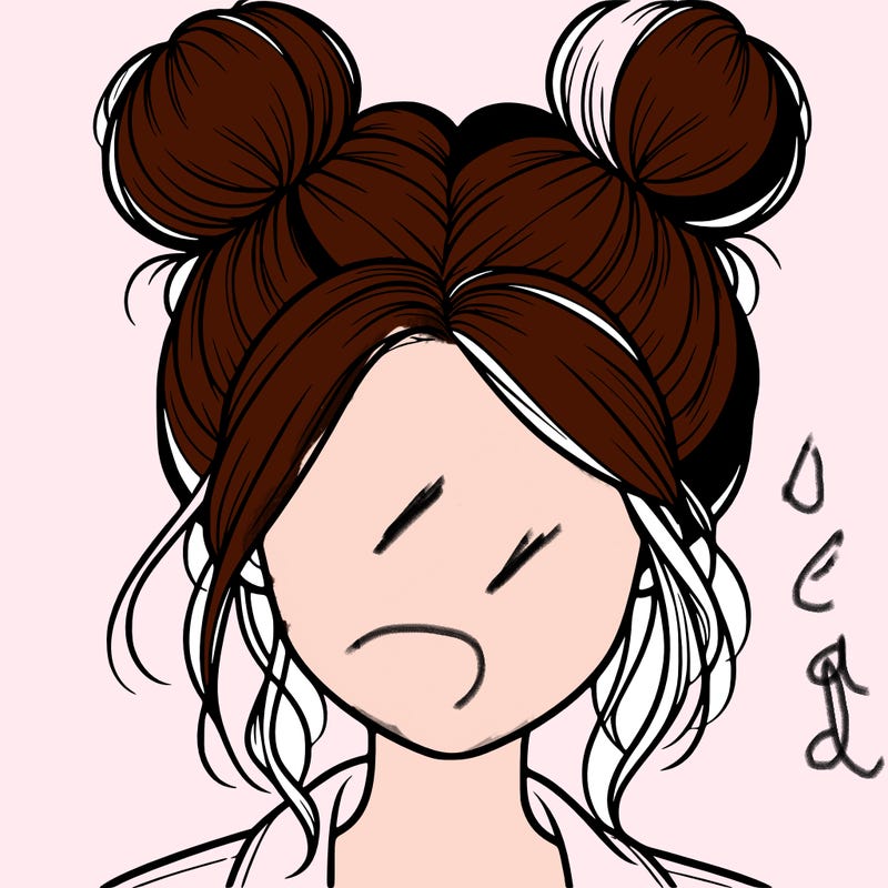 realistic girl with buns on the top of her hair