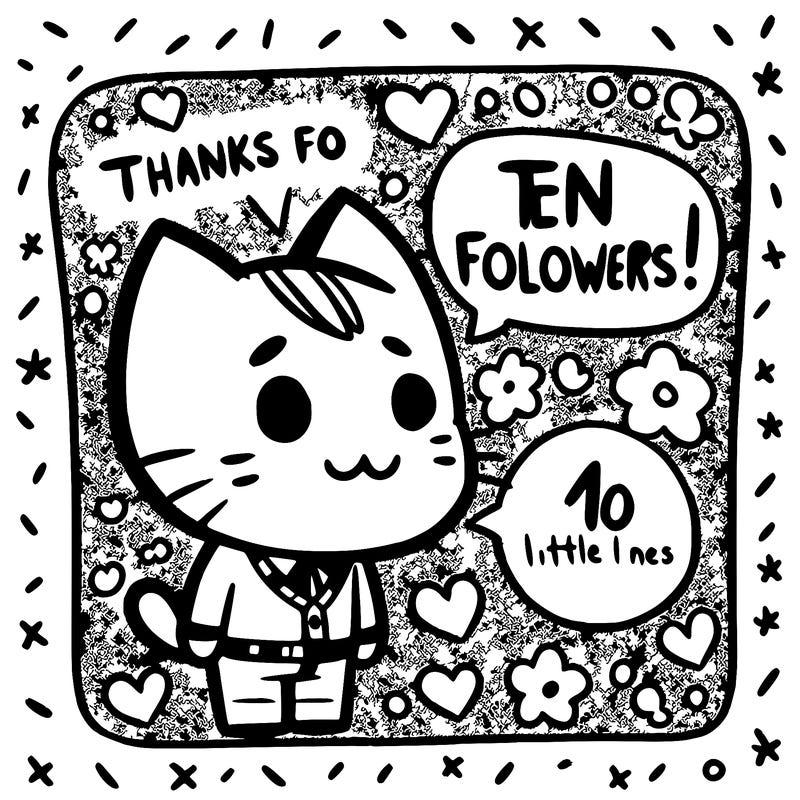 thanks for ten followers!!