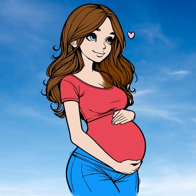 realistic pregnant girl