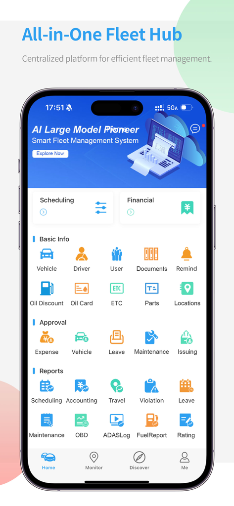 Fleet Butler - Fleet Butler app home screen displaying a centralized fleet management dashboard with scheduling, financial tools, and operational reports