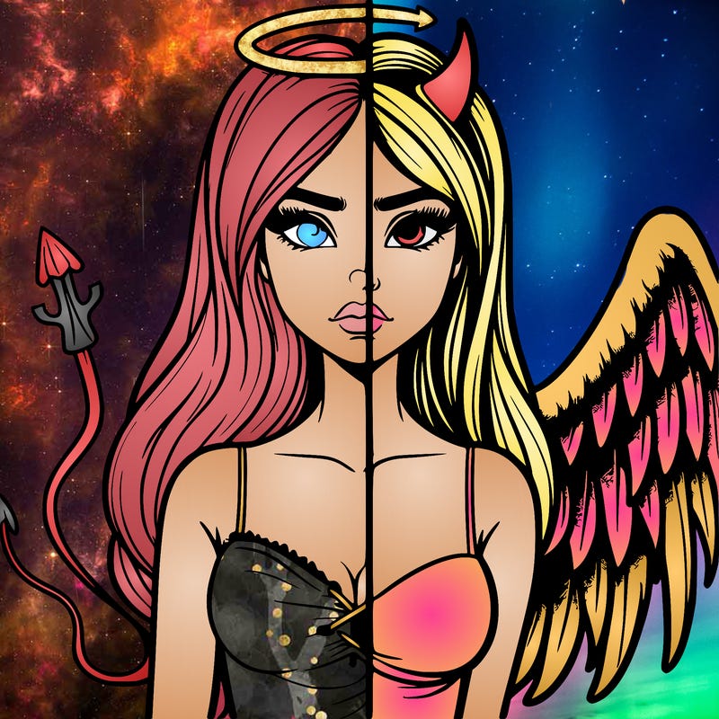 devil vs angel realistic girl