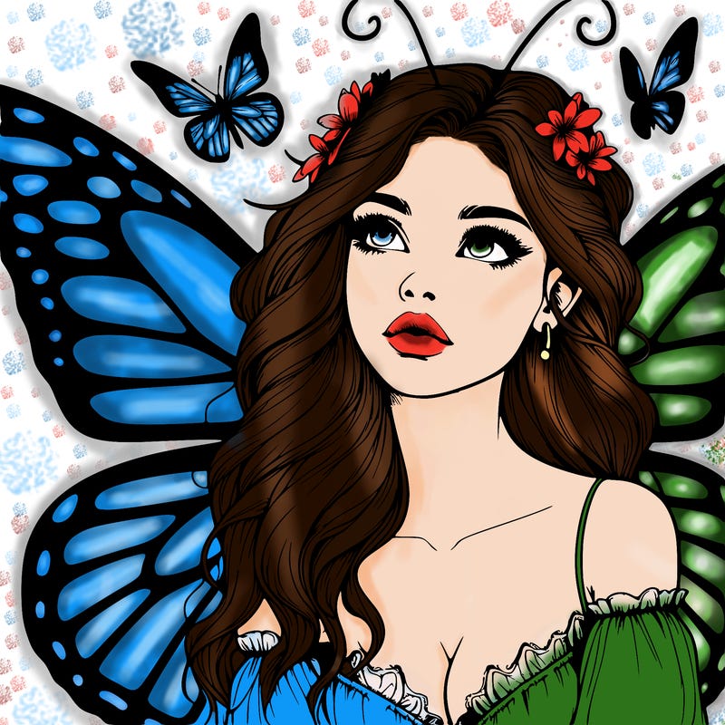 butterfly fairy realistic girl