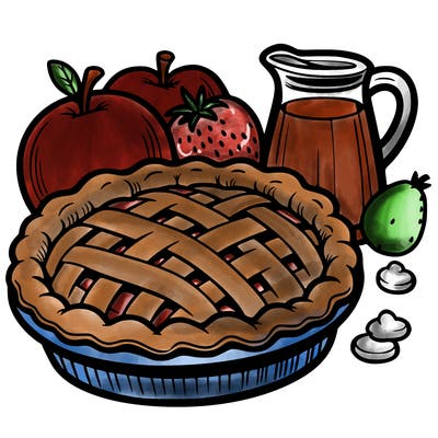 a pie of food