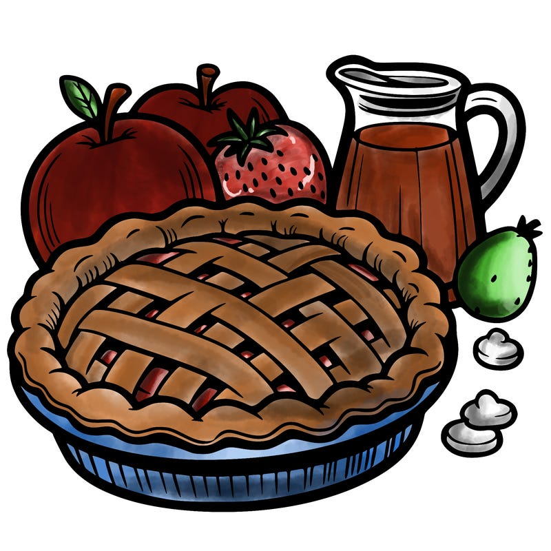 a pie of food