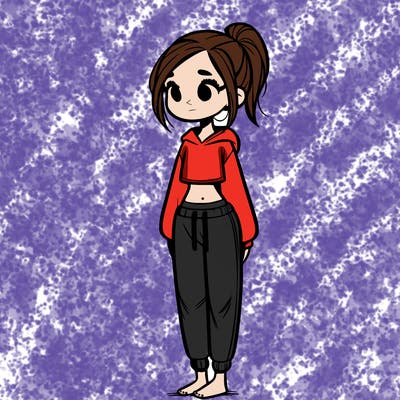 skinny girl in sweatpants