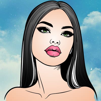 realistic woman with full lips