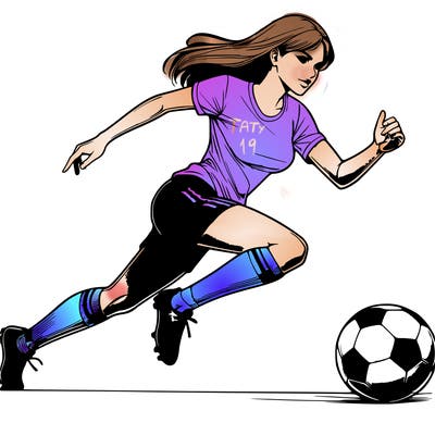 realistic woman playing soccer