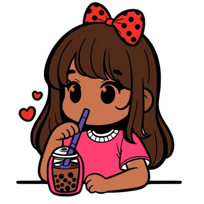 girl drinking boba
