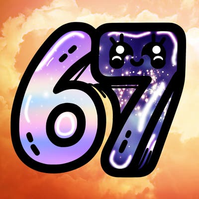 the numbers 67