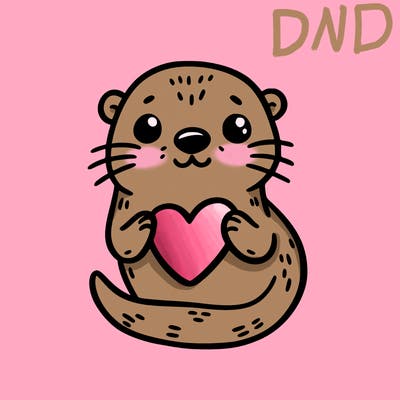 otter with a heart