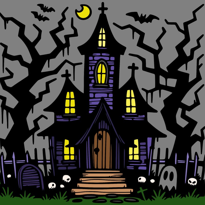 dark spooky haunted house